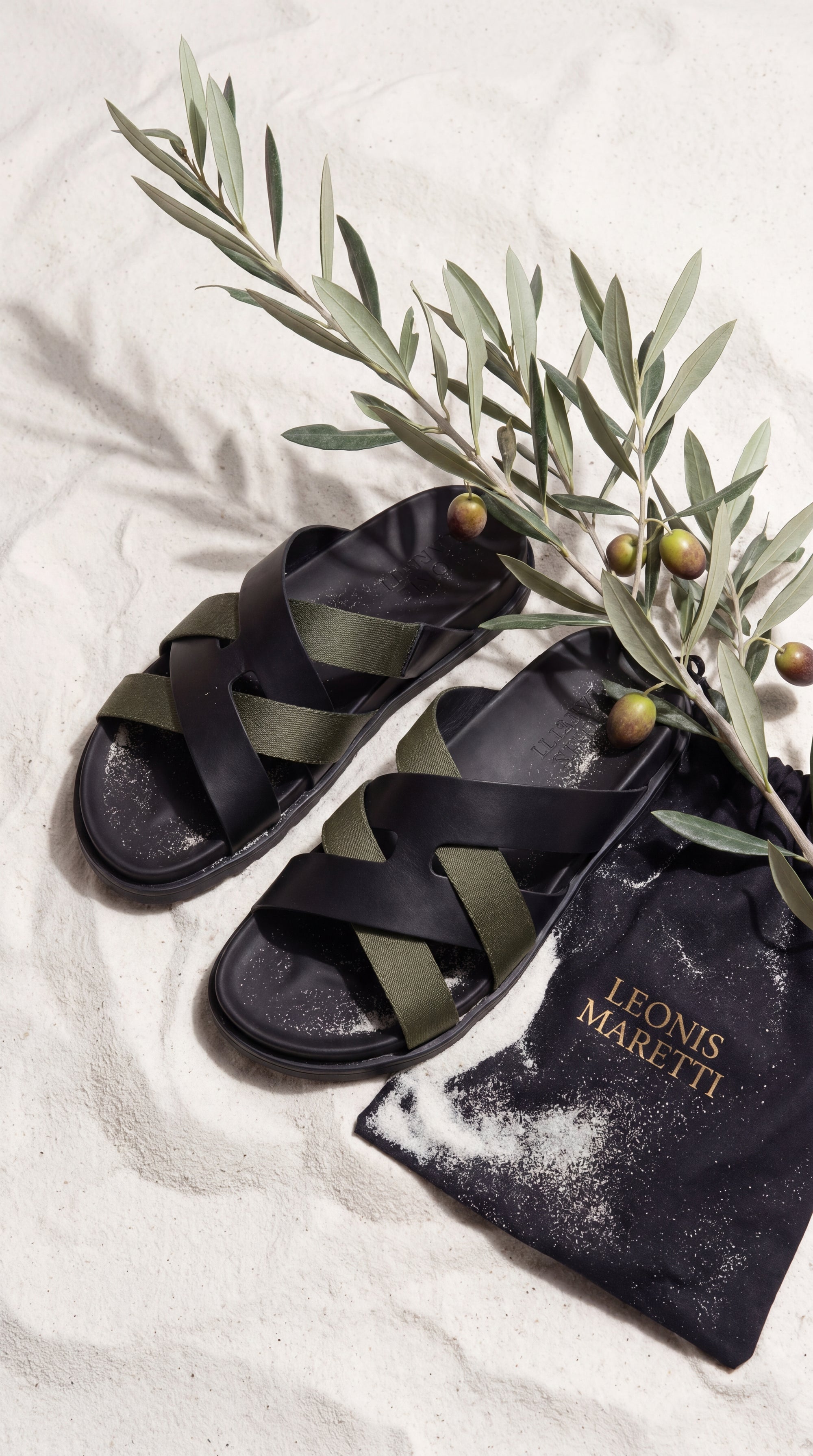 Tuscana Sandal Black/Olive Green
